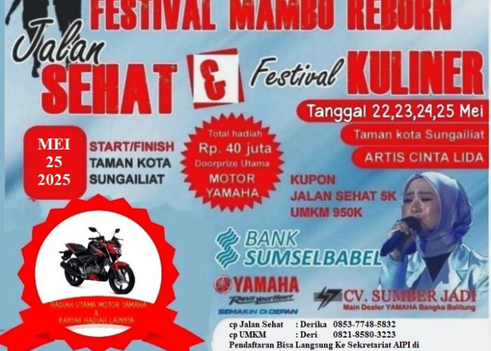 AYO IKUTI JALAN SEHAT HUT KOTA SUNGAILIAT KE 259 TAHUN, TOTAL HADIAH 40 JUTA 