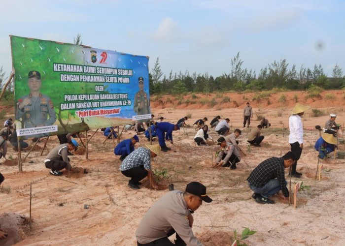 150 Bibit Pohon Ditanam Polres Basel, Ini Harapan Kapolres 