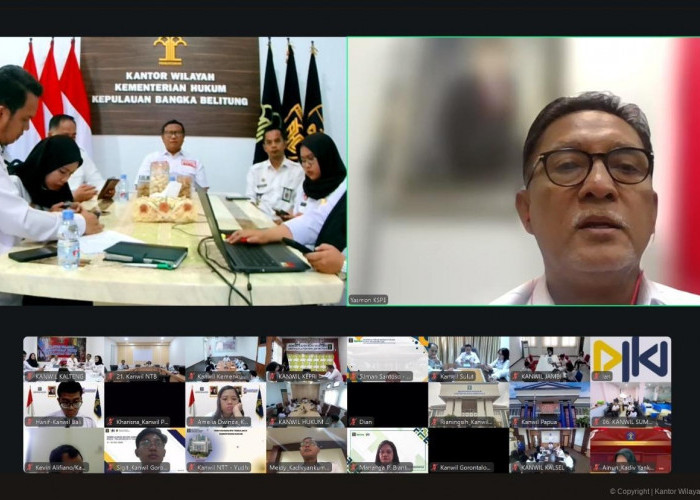 Kanwil Kemenkum Babel Hadiri Rapat Koordinasi secara Virtual