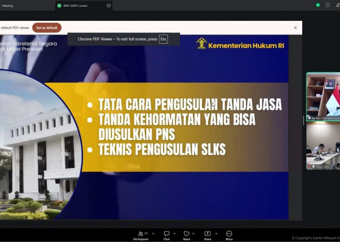 Kanwil Kemenkum Babel Ikuti Rapat Verifikasi dan Validasi Usulan Satyalancana Karya Satya Tahun 2026