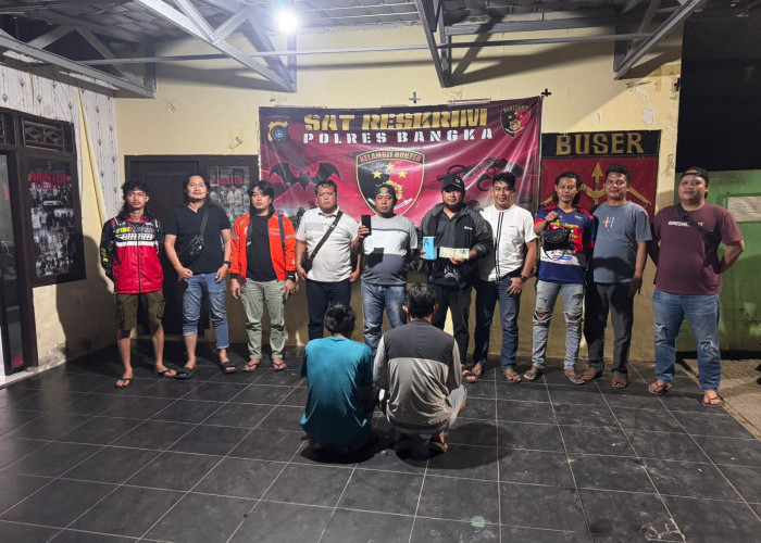 Gasak Tas Berisi Uang dan HP di Kebun, Dua Pencuri di Merawang Diciduk Tim Kelambit Polres Bangka