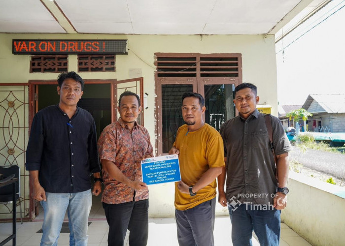 Dukung Kamtibmas, PT Timah Serahkan Bantuan Pos Kamling di Bangka Tengah