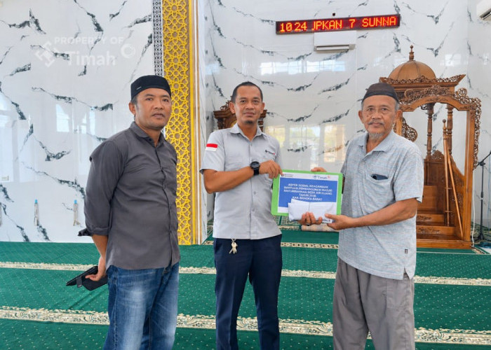 PT Timah Salurkan Bantuan untuk Masjid Baiturrahman di Bangka Barat, Wujud Dukungan bagi Aktivitas Keagamaan