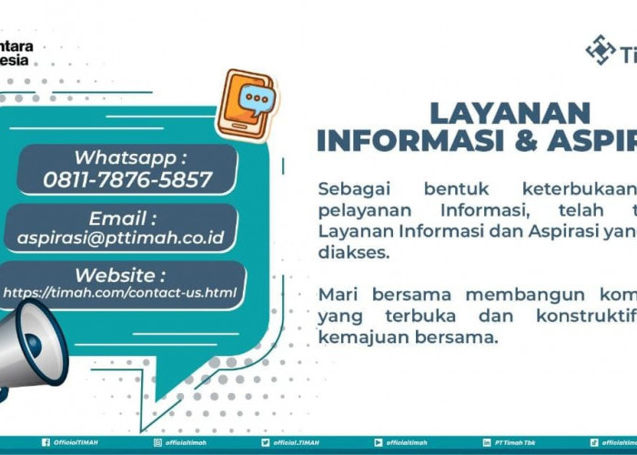 Sampaikan Aspirasi Lebih Mudah, PT Timah Tbk Hadirkan Layanan Informasi dan Aspirasi untuk Masyarakat