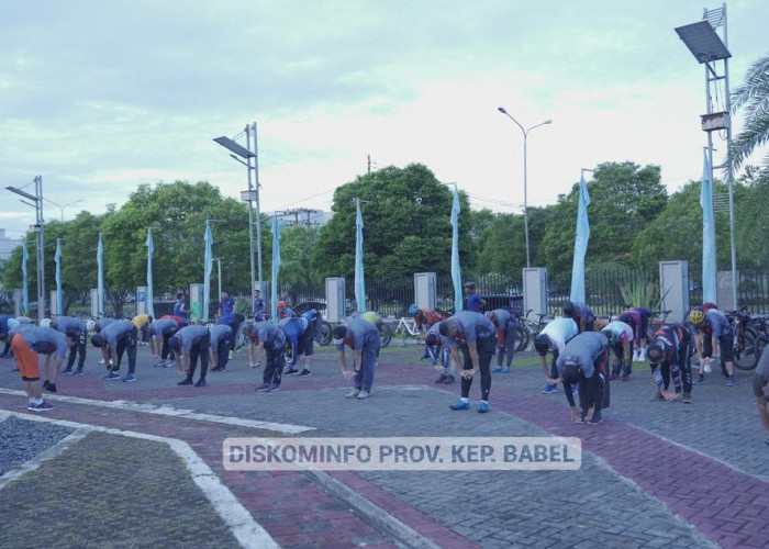 Pj Gubernur Suganda Silaturahmi dan Koordinasi dalam Kegiatan Gowes Sehat Bersama BI Kep. Babel