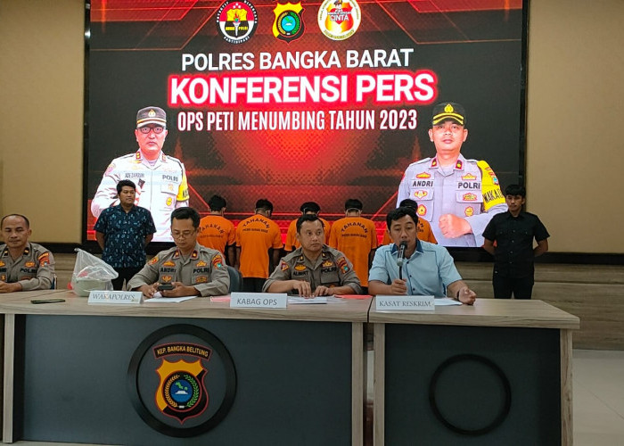 Hasil Operasi Peti Polres Bangka Barat Amankan Enam Pelaku