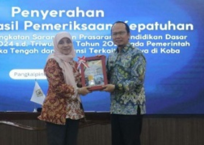 BPK Babel Serahkan LHP Kepatuhan Sarana Prasarana Pendidikan Dasar kepada Pemkab Bangka Tengah