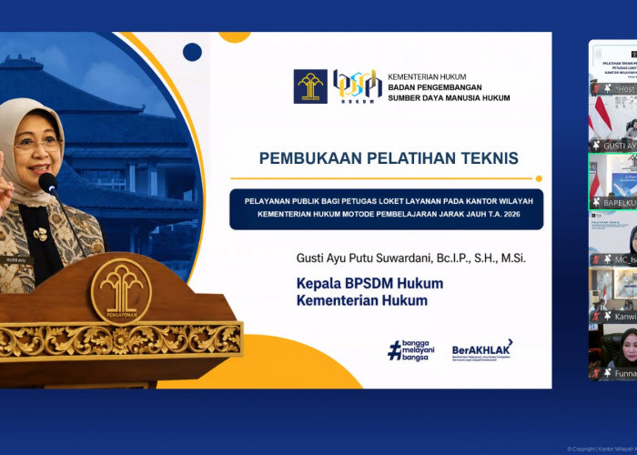 Kanwil Kemenkum Babel Ikuti Pembukaan Pelatihan Teknis Pelayanan Publik, Perkuat Kompetensi Petugas Loket