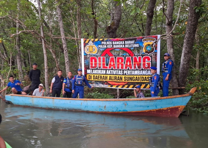 Polres Bangka Barat Imbau Penambang Rajuk Tower Hentikan Aktivitas di DAS Kampak