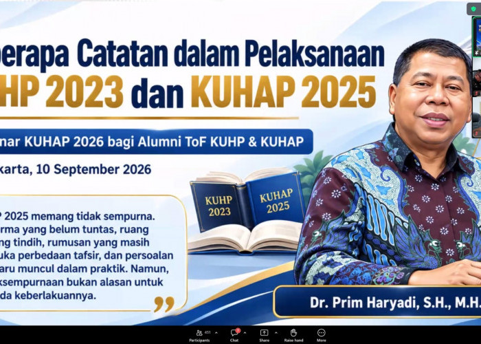 Webinar KUHAP 2026, Kanwil Kemenkum Babel Perkuat Kesiapan Hadapi Paradigma Baru Hukum Pidana