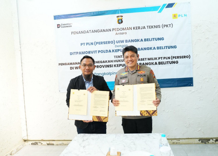 Perkuat Pengamanan Objek Vital Nasional, PLN dan Polda Babel Teken PKT Pengamanan Aset Kelistrikan