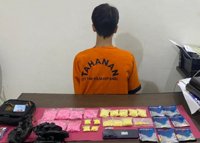 Miliki 1.498 Butir Ekstasi Dan Water Happy, Pemuda Di Pangkalpinang Diringkus Polda Babel