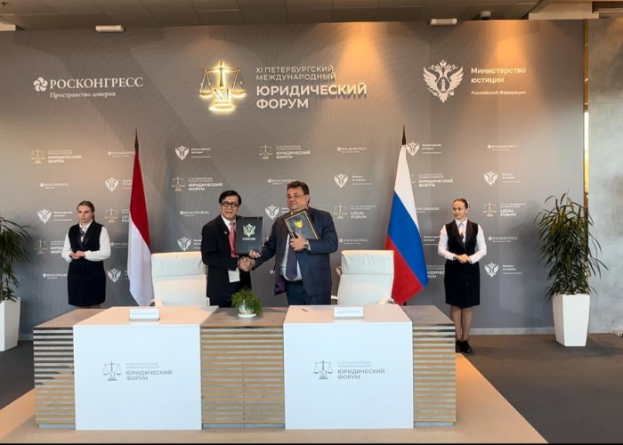 Indonesia dan Rusia Menandatangani Nota Kesepahaman Kerjasama di Bidang Hukum