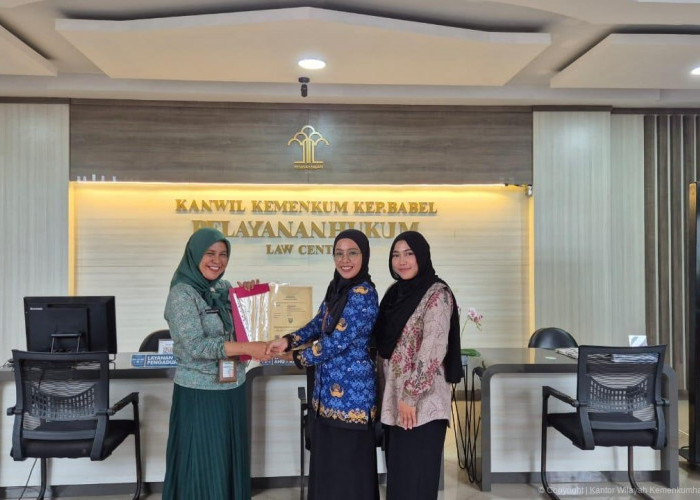 Kanwil Kemenkum Babel Serahkan 4 Sertifikat Merek, Perkuat Sinergi dengan Dinsos dan PMD Provinsi Kep. Babel