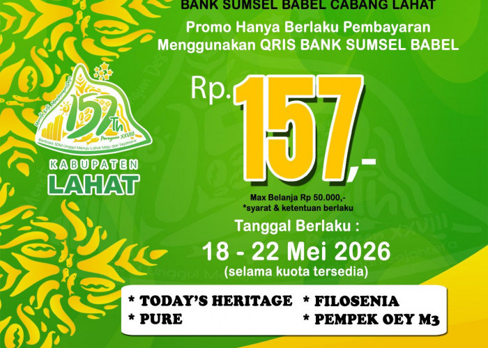 Dongkrak Digitalisasi UMKM, Bank Sumsel Babel Gelar Promo Belanja Rp157 Spesial HUT Lahat ke-157