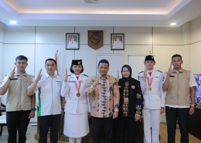 Sambut Hangat Kepulangan Dua Paskibraka Nasional Perwakilan Babel,