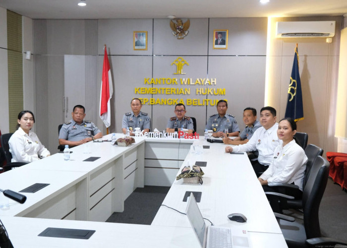 Kanwil Kemenkum Babel Ikuti Secara Daring Diskusi Strategi Kebijakan Implementasi Standar Layanan Bankum