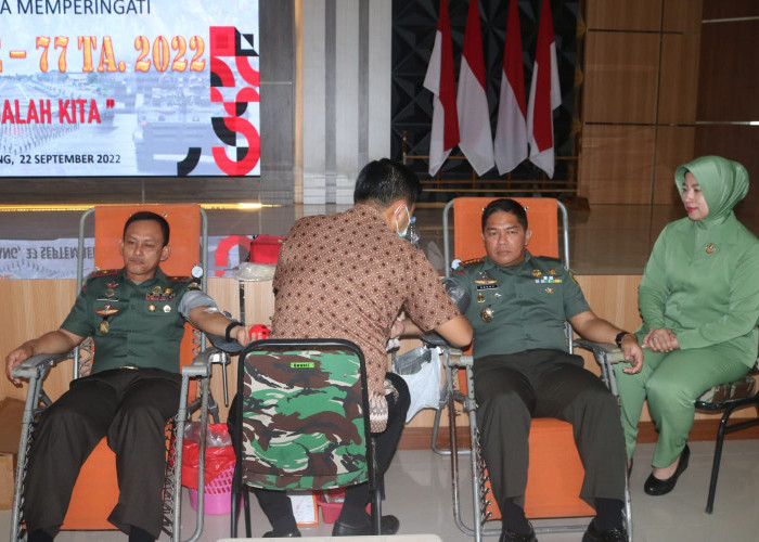 Sambut HUT ke-77 TNI, Digelar Donor Darah Serentak di Wilayah Babel