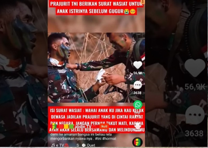 Detik-Detik Prajurit TNI Terluka, Sebelum   Gugur Berikan Surat Wasiat untuk Anaknya