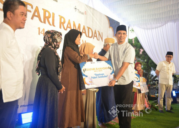 Sambut Idulfitri, PT Timah Serahkan Ratusan Paket Sembako di Bangka Selatan 