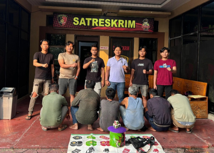 Sedang Asyik Main Judi Kodok-Kodok, Polres Basel Ciduk Enam Pemain Beserta Uang Tunai 