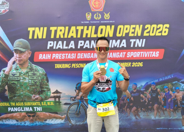 Calvin Aries Prasetia, Warga Asal Bangka, Sabet Juara I Sprint Distance Putra TNI Triathlon Open 2026