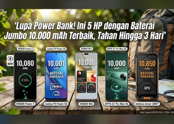Seperti Power Bank, Ini 5 HP dengan Baterai Jumbo 10.000 mAh Terbaik, Tahan Hingga 3 Hari