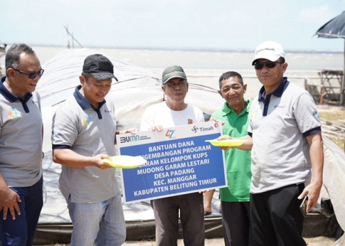 PT Timah Tbk Dorong Peningkatan Produksi Garam Kube Garam Lestari Belitung Timur