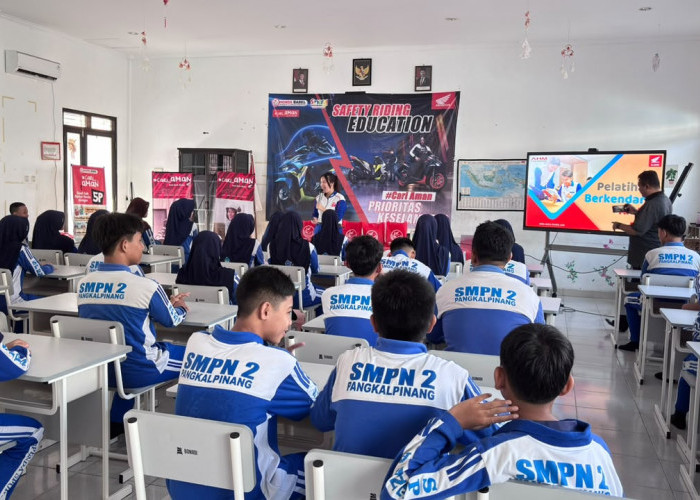 Honda Babel Cetak Generasi #CariAman! Edukasi Safety Riding di SMP Negeri 2 Pangkalpinang