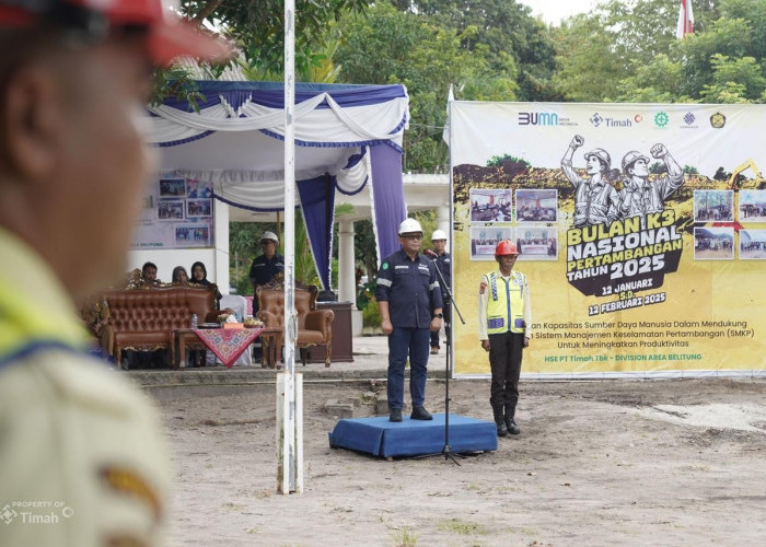 Peringati Bulan K3 Nasional, PT Timah Area Belitung Gelar Apel dan Serahkan Penghargaan Bagi Pengawas Operasio