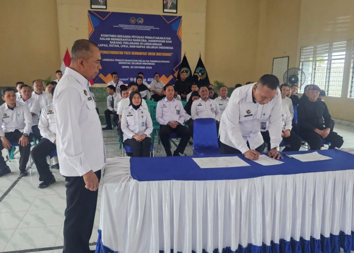 Petugas Lapas Pangkalpinang Teguhkan Komitmen Bersama Berantas Halinar