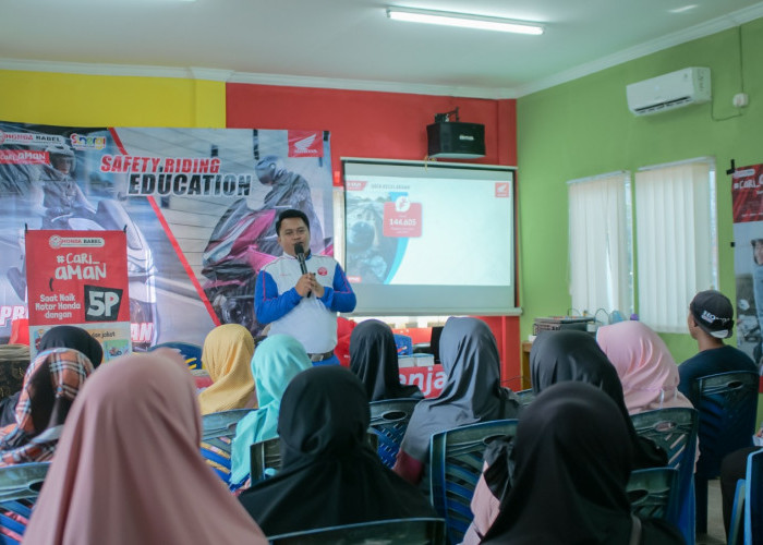 Honda Babel Gelar Edukasi Safety Riding Bersama Satlantas Polres Belitung