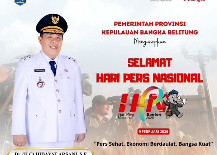 Apresiasi Gubernur Babel Hidayat Arsani untuk Insan Pers pada Peringatan Hari Pers Nasional 2026