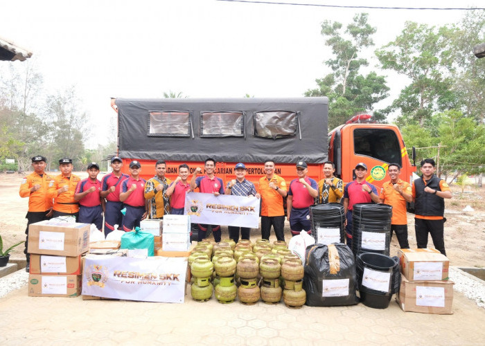 Kanwil Kemenkum Babel Berpartisipasi dalam Penyaluran Bantuan Karhutla untuk Dusun Serdang, Bangka Selatan