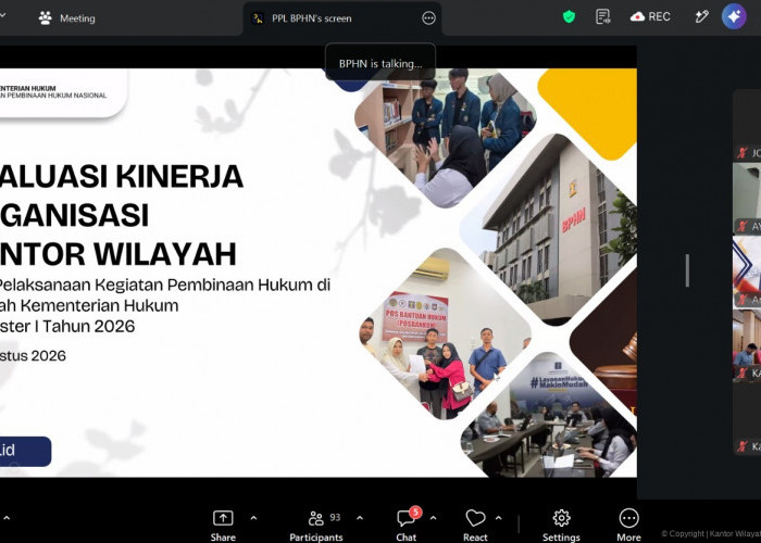 Capaian Kinerja Pembinaan Hukum Semester I, Kanwil Kemenkum Babel Raih Rata-Rata 98,99 Persen