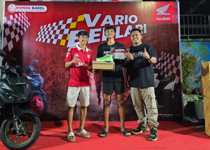 Robby Siantury Hadiahi Sepatu untuk Juara Vario Berlari, Balap Lari Malam “Mendadak Atlet” di Tanjungpandan