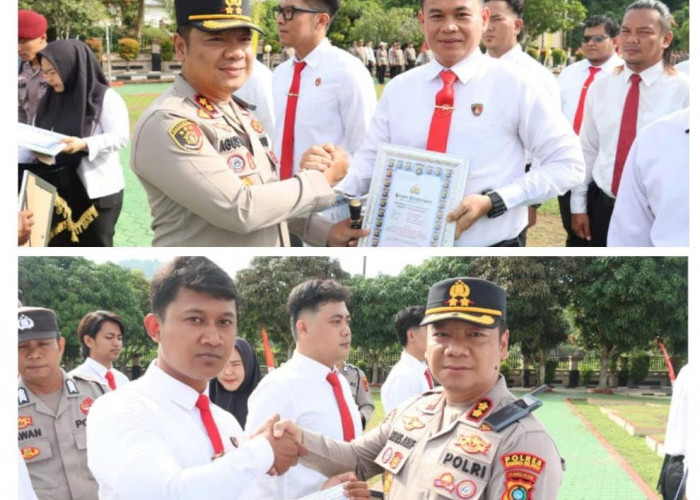 Kapolres Beri Penghargaan Kepada 21 Personel Polres Basel yang Berprestasi Dalam Bertugas 