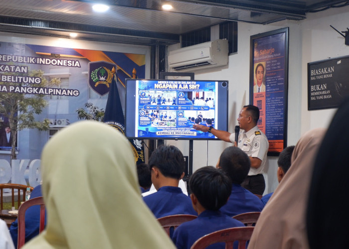 30 Siswa SMPN 2 Pangkalpinang Belajar soal Pemasyarakatan dan Bahaya Narkotika di Lapas