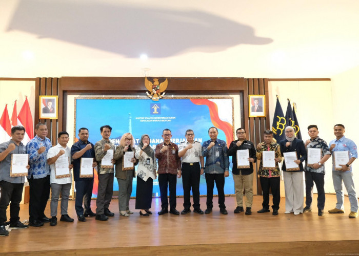 Kanwil Kemenkum Babel Lakukan Penandatanganan Pelaksanaan Bantuan Hukum Bagi Masyarakat Tidak Mampu