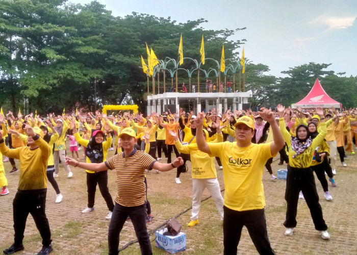 Ribuan Warga Bangka Senam Sehat 60 Tahun Golkar