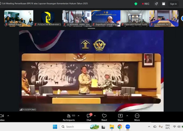 Kanwil Kemenkum Babel Ikuti Exit Meeting Pemeriksaan BPK RI atas Laporan Keuangan Kementerian Hukum Tahun 2025