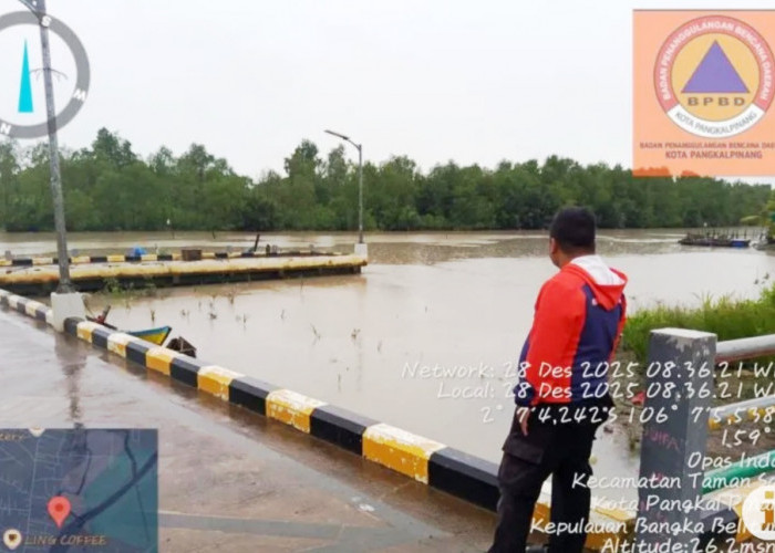 BPBD Pangkalpinang Waspadai Pasang Air Laut Hingga 2,1 Meter