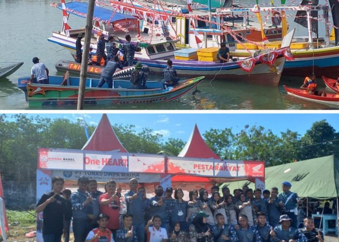 Semarak Hari Kemerdekaan, Lanal Babel Bersama Honda Gelar Lomba Hias Perahu dan Dayung