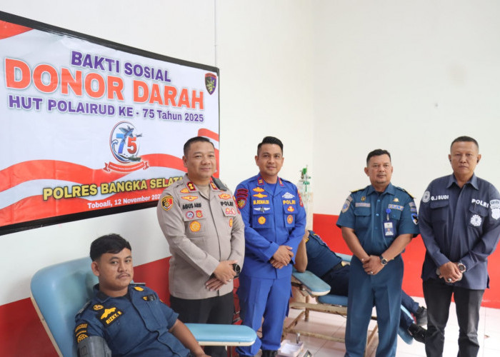 Kolaborasi Polairud Bersama PMI Basel, 20 Kantong Darah Berhasil Didapatkan 