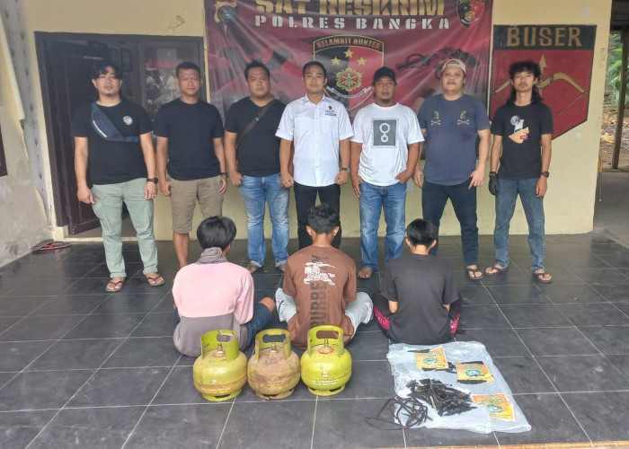 Tiga Remaja di Sungailiat Curi Kotak Amal hingga Tabung Gas