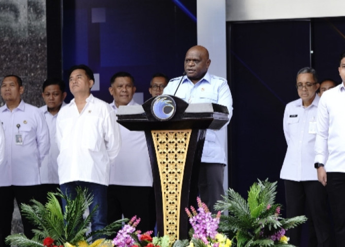 Jajaran Kanwil Kemenkum Babel Hadiri Apel pagi  Bersama, ini pesan Menteri HAM  