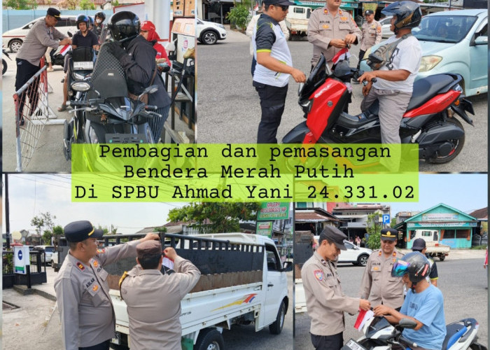 Instruksi Kapolresta, 3 Polsek Serentak Bagikan Bendera Merah Putih