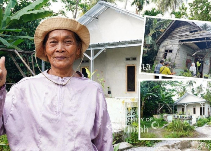 PT Timah Bangunkan Rumah Layak Huni untuk Nenek Mahdarna Warga Kabupaten Bangka 