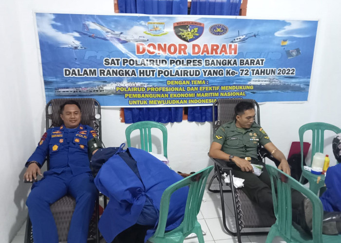 Gelar Donor Darah, Satpolair Polres Babar Dapatkan 70 Kantong