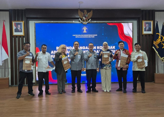 Kanwil Kemenkum Babel Gelar Penandatanganan kontrak Addendum Pelaksanaan Bantuan Hukum Hasil Penajaman TA 2026